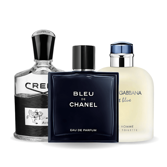 Pacchetto Promozionale 3 Bleu de Chanel, Creed Aventus, Light Blue Dolce Gabbana - 100 ml